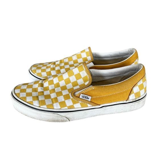 VANS men’s Mustard yellow check Off the Wall  slip on Streetwear Y2K Grunge 8.5 - Picture 6 of 10